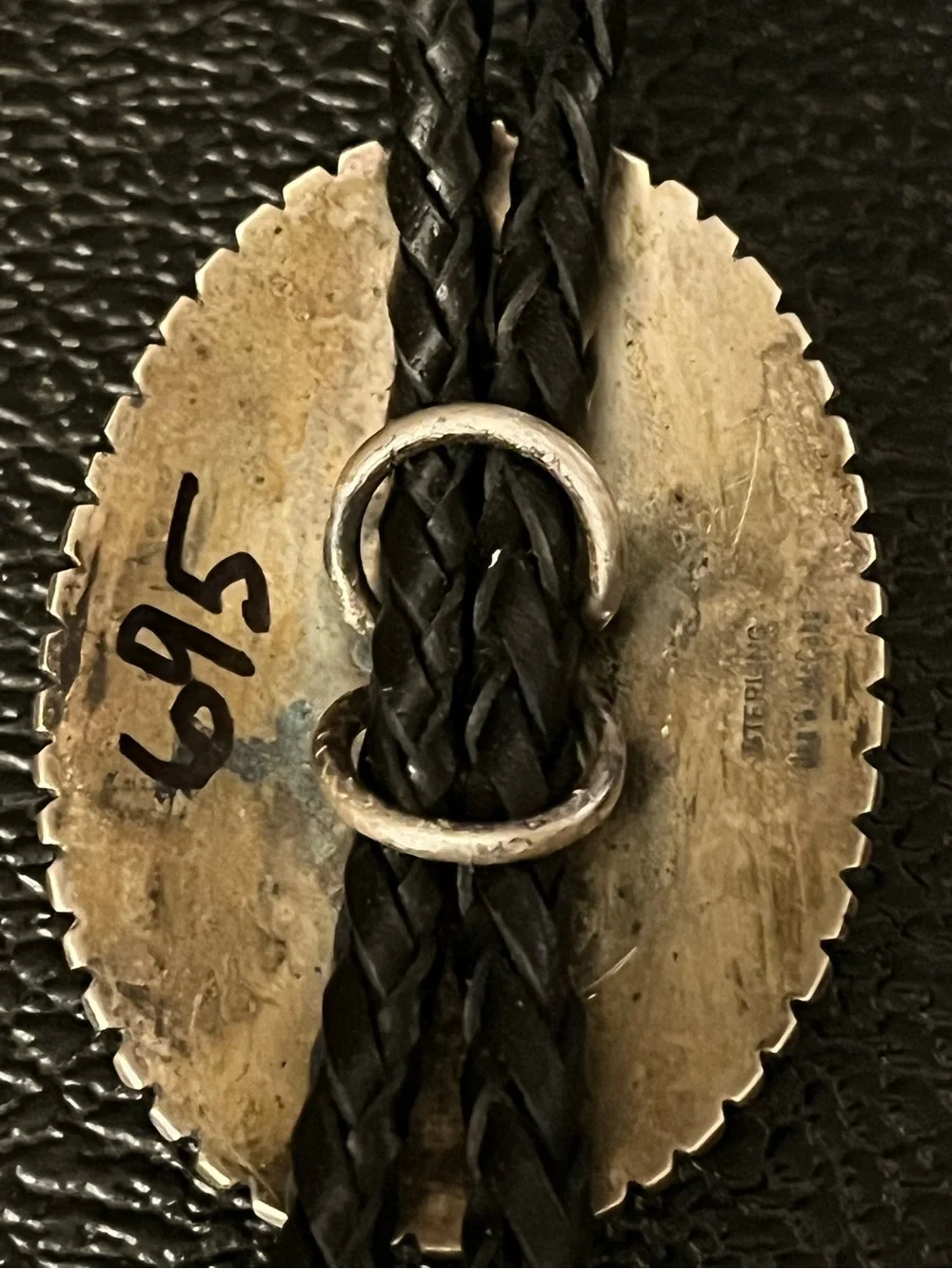 Vintage Navajo, Sterling, silver, and Turquoise bolo tie
